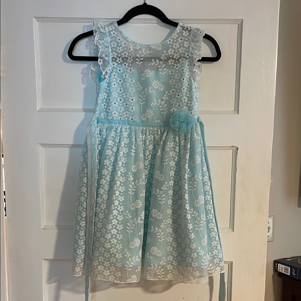 Jona Michelle Blue Sleeveless Scoop Neck Sundress